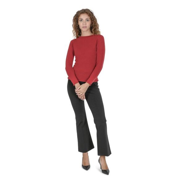 Crown of Edinburgh Cashmere Cashmere Sweater Long Sleeve Pullover Women Red - Picture 3 of 7